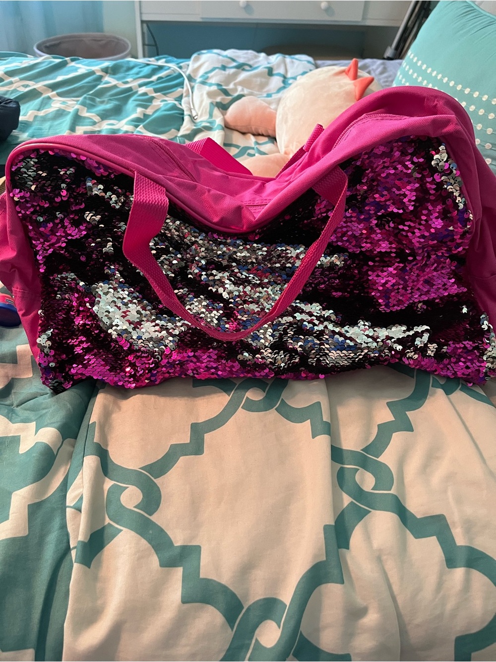 Sparkle Pink Sequin Women's Tote Bag